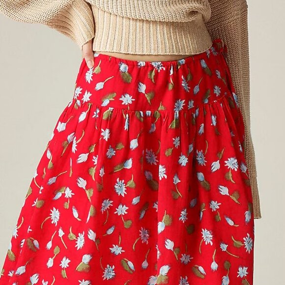 J. Crew Side-tie skirt in ramie Tall XL - Picture 4 of 11